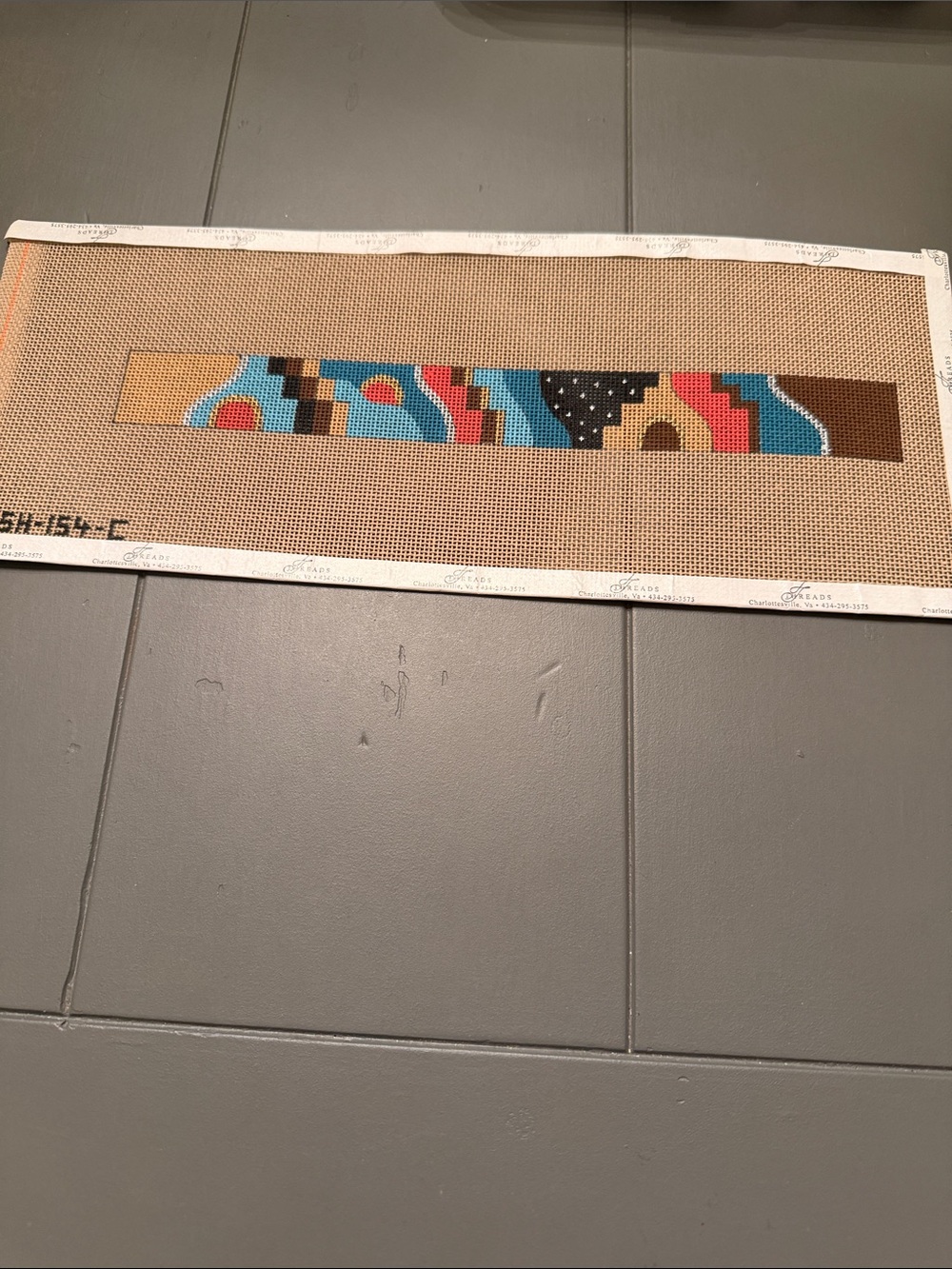 Abstract needlepoint canvases, eyeglass reader case.🐈‍⬛#2